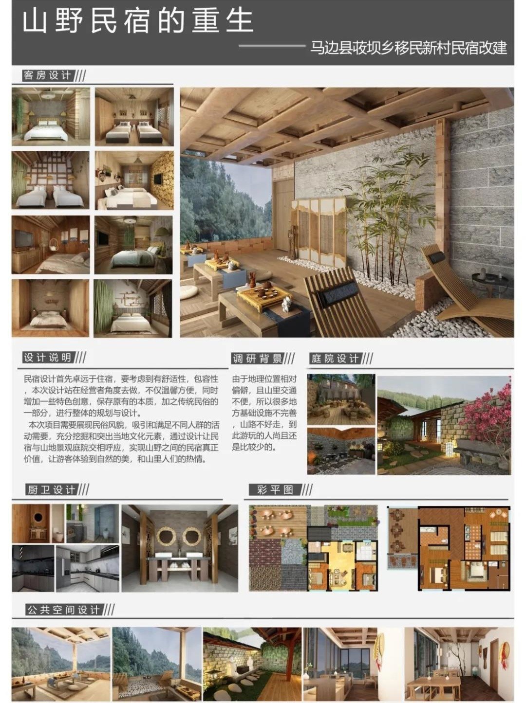 山野民宿的重生——马边县荍坝乡移民新村民宿改建-毕设展-矮凳网